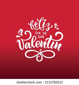 Feliz Día de San Valentín. Leer a mano con los corazones. Tipografía festiva para la plantilla de tarjetas de felicitación o el concepto de póster. Cita romántica