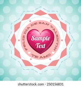 Feliz Dia de San Valentin - Happy Valentines Day spanish text - vector card template - ready for your text 