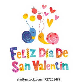 Feliz dia de San Valentin Happy Valentines Day in Spanish card