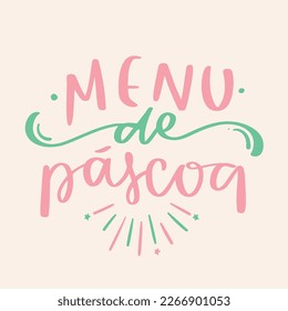 Feliz páscoa. Feliz Pascua en portugués brasileño. Letras de mano moderna. vector.