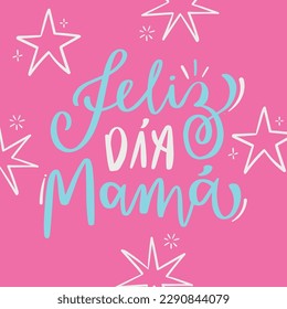 Feliz día mamá. Happy mother's day in spanish. Modern hand Lettering. vector.