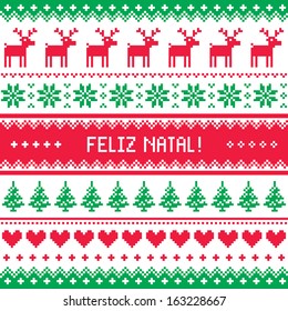 Feliz natal card - merry christmas in Portuguese pattern 