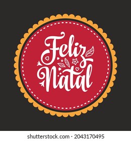 Tarjeta de felicitación de Navidad portuguesa. Traducción al inglés: Feliz Navidad