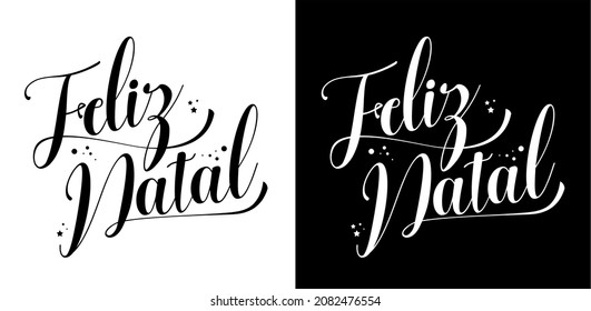 Feliz Natal Portuguese Merry Christmas vector holiday typography