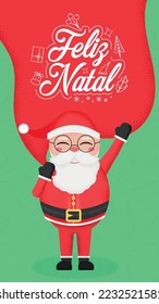 Feliz Natal Santa Claus social media post template stories