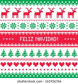 Feliz navidad card - scandynavian christmas pattern