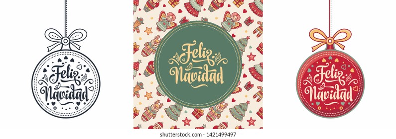 Feliz Navidad. Navidad. Feliz navidad. Christmas banner. Spanish holiday. Christmas greeting. Xmas Background design shristmas greeting card. Xmas card on Spanish. Warm wishes for happy holidays