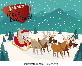 feliz navidad christmas greeting card