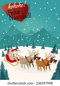 feliz navidad christmas greeting card