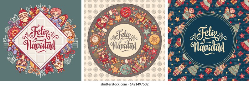 Feliz Navidad. Saludo de Navidad. Postal en español. Feliz Navidad.Cartel de Navidad. Tarjeta de felicitación de Navidad de diseño de fondo.Navidad. Feliz navidad.Cartel de Navidad. Navidad