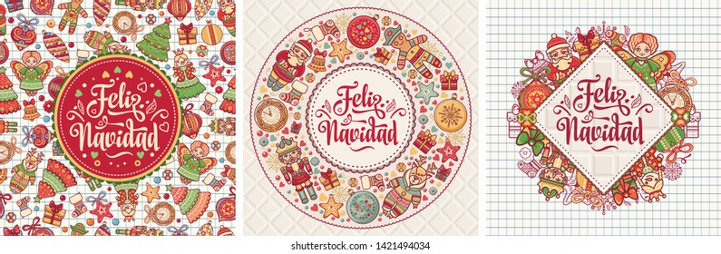 Feliz navidad. Weihnachten.Noel. Weihnachtsbanner auf verschiedenen Sprachen. Weihnachtshintergrund Design Frohe Weihnachtsgrußkarte. Navidad Postcard auf Spanisch.Christmas banner. Weihnachtshintergrund in Spanien