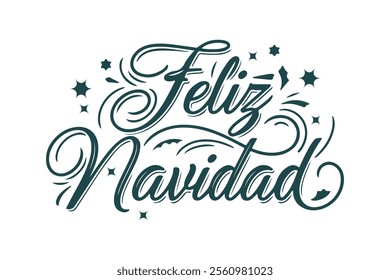 feliz navidad christmas santa vector calligraphy