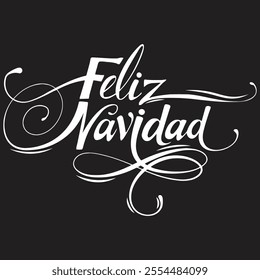 Feliz Navidad font style black and white design