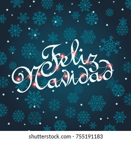 Grußkarte von Feliz navidad. Vektorvorlage für Weihnachtsgrüße. Vektorgrafik-Bildzeichen-Design-Karte nach oben