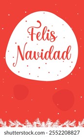 Feliz Navidad Handschrift Weihnachts- und Neujahrsfeiertage Kalligrafiekarte auf Spanisch. Vektor Winterurlaub Hintergrund mit handgeschriebener Kalligrafie. Feliz navidad Übersetzung aus dem Spanischen.