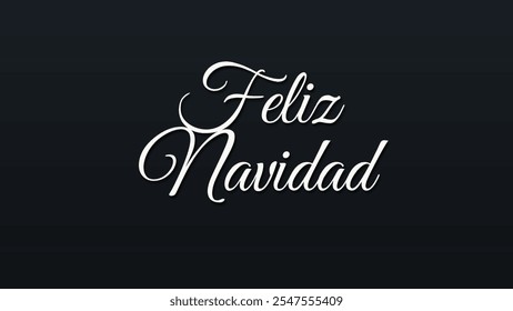 Feliz Navidad hand lettering decoration text for greeting card design template. Merry Christmas typography label in spanish. Calligraphic inscription for winter holidays 