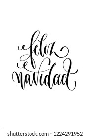 feliz navidad - hand lettering inscription Merry Christmas spanish text to winter holiday design, christmas decoration vector illustration