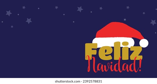 "feliz navidad" bedeutet frohe Weihnachten auf Spanisch. Grußkarte