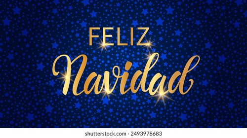 Feliz Navidad - Merry Christmas lettering in Spanish. Vector illustration.