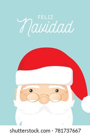 Feliz Navidad, Merry Christmas, Santa Claus Vector Background for Greeting Card, Poster, and more