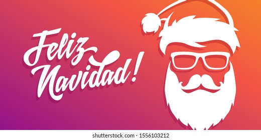 feliz navidad merry christmas in spanish language red flat banner template with santa claus happy vacation star party abstract holiday background scene gold ceremony christmas rich celebration plane g