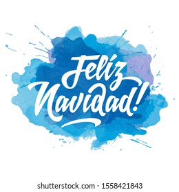 feliz navidad merry christmas in spanish language watercolor card template color colour water vacation kid star colourful holiday background scene edge paint colorful brush fun splash spain christmas