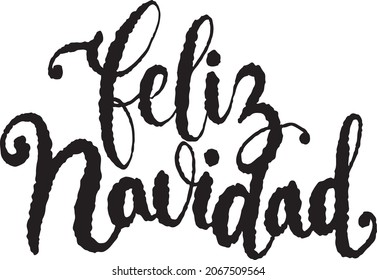 Feliz Navidad, Merry Christmas spanish text holiday lettering 