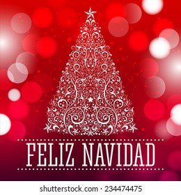 Feliz navidad - Merry Christmas spanish text card - vector  fantasy background