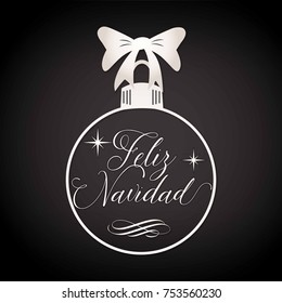 Feliz Navidad (Merry Christmas in Spanish) Christmas Ball - Calligraphy Composition