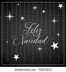 Feliz Navidad (Merry Christmas in Spanish) Calligraphy Composition - Copy Space