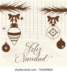 Feliz Navidad (Merry Christmas in Spanish) Christmas Balls Vintage Composition
