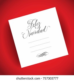 Feliz Navidad (Merry Christmas in Spanish) Note Composition - Copy Space
