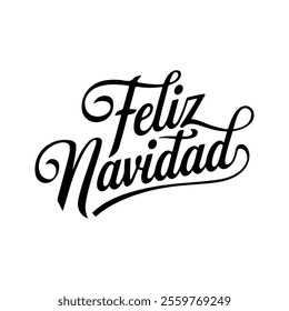 feliz navidad or merry christmas typography Design.