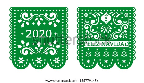 Feliz Navidad Papel Picado Banners Mexican Stock Vektor Royaltyfri 1557791456 Shutterstock 6294