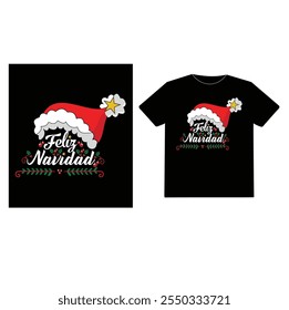 Feliz navidad is a Spanish calligraphy phrase that is isolated on a background and features Christmas and New Year's greetings.