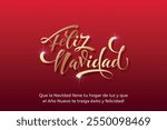 Feliz Navidad spanish Merry Christmas Modern calligraphy lettering on sticker for season greetings.