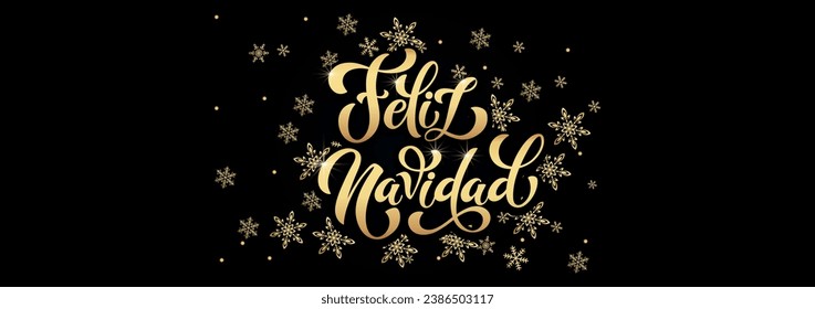 Feliz Navidad spanisch Frohe Weihnachten Moderne Kalligrafieschrift auf Aufkleber für Jahreszeiten Grüße. Vektorhintergrund