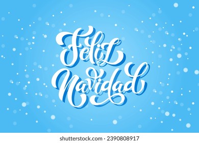 Feliz Navidad spanish Merry Christmas Modern calligraphy lettering on sticker for season greetings. Vector background