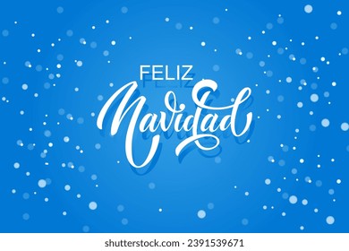 Feliz Navidad spanish Merry Christmas Modern calligraphy lettering on sticker for season greetings. Vector background