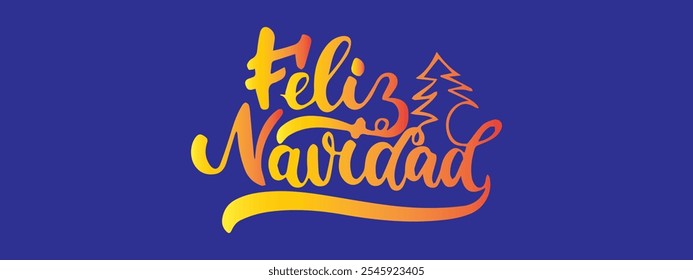 Feliz Navidad espanhol Feliz Natal Moderno caligrafia letras no adesivo para saudações da temporada. Eps 10