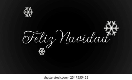 Feliz Navidad Spanisch Frohe Weihnachten Moderner Text auf Aufkleber für Saisongrüße. Vektorhintergrund. Für Banner, Flyer, Poster, Grußkarte