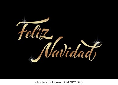 Feliz Navidad spanisch Frohe Weihnachten Moderne Kalligrafie-Schrift auf Aufkleber für Saisongrüße.