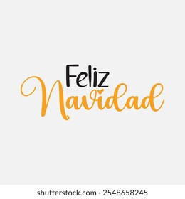 Feliz Navidad spanisch Fröhliche Weihnachten Moderne typografische Schrift auf Aufkleber für Saisongrüße. 