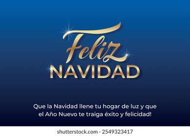 Feliz Navidad espanhol Feliz Natal Moderno caligrafia letras no adesivo para saudações da temporada.