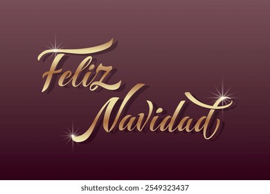 Feliz Navidad espanhol Feliz Natal Moderno caligrafia letras no adesivo para saudações da temporada.