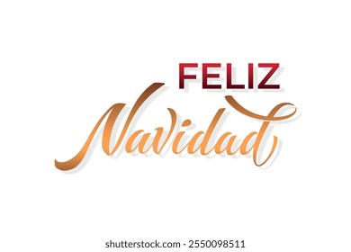 Feliz Navidad spanisch Frohe Weihnachten Moderne Kalligrafie-Schrift auf Aufkleber für Saisongrüße.