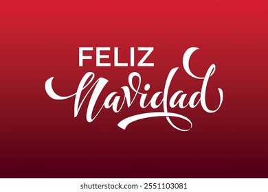 Feliz Navidad espanhol Feliz Natal Moderno caligrafia letras no adesivo para saudações da temporada.