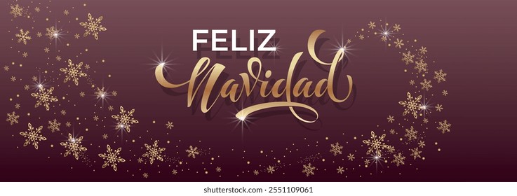 Feliz Navidad espanhol Feliz Natal Moderno caligrafia letras no adesivo para saudações da temporada.