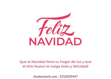 Feliz Navidad espanhol Feliz Natal Moderno caligrafia letras no adesivo para saudações da temporada.