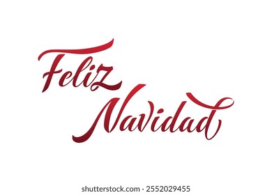 Feliz Navidad espanhol Feliz Natal Moderno caligrafia letras no adesivo para saudações da temporada.